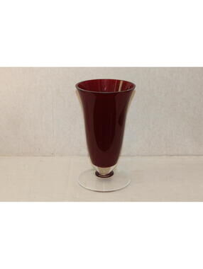 LSA International Red Glass Vase Large Handcrafted Mouth Blown Poland